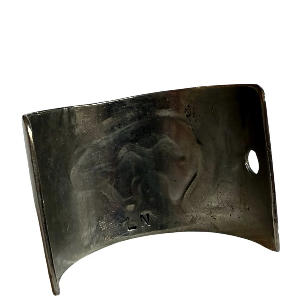 RARE Leander Nezzie Native American silver hair cuff barrette Vintage Navajo